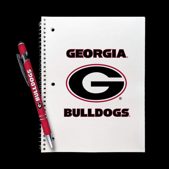 Set de regalo con bolígrafo de felicitación Georgia Bulldogs, cuaderno en espiral con bolígrafo