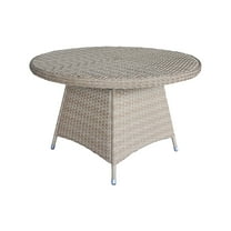 Outdoor Aluminum Wicker Patio Dining Table - Natural