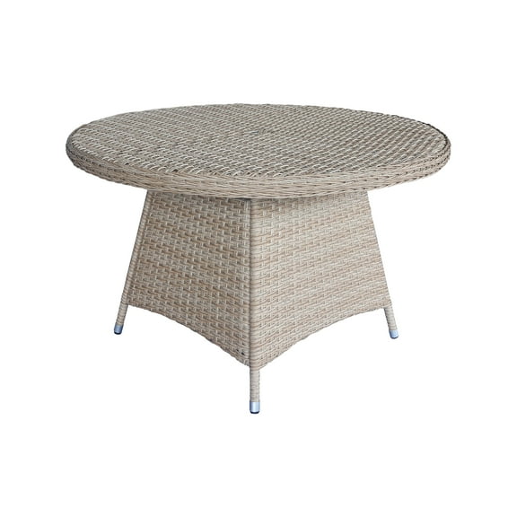 Outdoor Aluminum Wicker Patio Dining Table - Natural