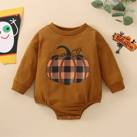 

XZZjjl Toddler Babies Boys Girl Pumpkins Prints Long Sleeves Soft Sweatershirt Romper 3 Month Babies Clothes Summer