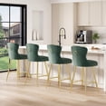 thumbnail image 4 of STARY Bar Stools Set of 2, Velvet Counter Height Stools with Metal Legs for Kitchen, Dining Rooms, Pubs (Green, 26"), 4 of 8