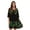 Black, variant on Rayon Crepe Short Dress with Multicolored Embroidery (Navy, Large)