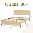 thumbnail image 2 of Bed Frame, Natural Full Bed Platform with Rattan Headboard & 2 Storage Drawers, Wooden Slats Support, Noise Free, No Box Spring Needed, 2 of 10