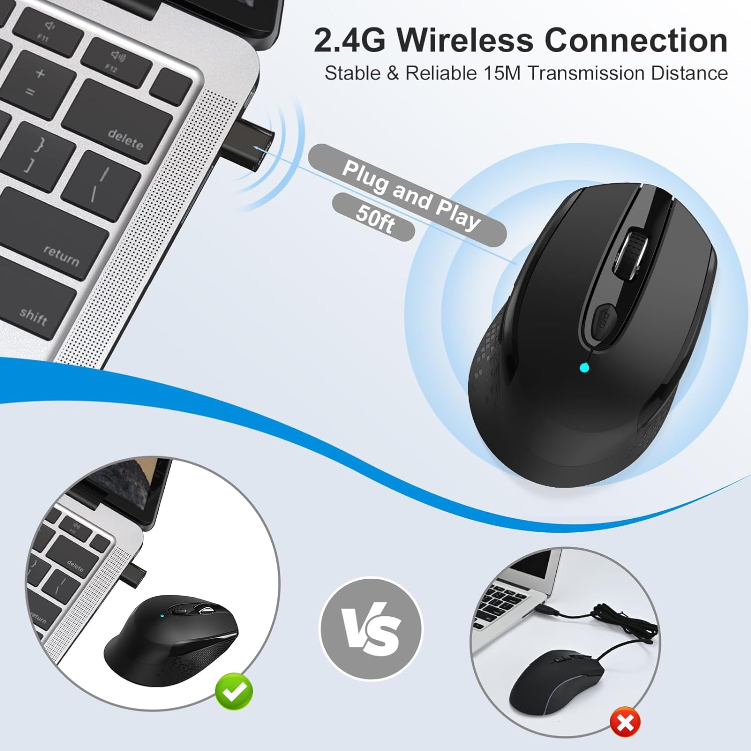 RaceGT USB-C Wireless Silent Mouse 6-Button Portable photo 7