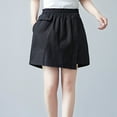 thumbnail image 2 of Womens Shorts Fashion Women Solid Color Casual Loose Beach Shorts Wide-Leg, 2 of 5