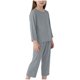 thumbnail image 1 of Top de Manga Larga Y Pantalones de Cintura Elásticos para Niños Color Sólido Cuello Redondo Home Wear, Mezcla de Algodón Suave Casual, 1 of 8