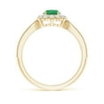 thumbnail image 2 of ANGARA Natural Vintage Inspired Emerald Milgrain Ring with Diamond Halo in 14K Yellow Gold for Women (Size-5mm) | May Birthstone, Birthday, Anniversary, Jewelry Gift for Women | Natural Emerald Ring, 2 of 10