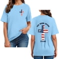 thumbnail image 7 of UngA 250 Anniversary USA Shirt Womens 250th Short Sleeve Flag Eagle Graphic American Patriotic Faith Wear Birthday Women Tshirt (Sky Blue,XL), 7 of 7