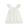 thumbnail image 1 of zbxnLI Robe Papillon pour Filles Manches à Volants Robe en Maille Été Mariage Fête d'Anniversaire 6M-3T, 1 of 3