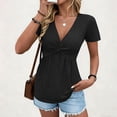 thumbnail image 2 of yillto Womens Summer Sweaters Puff Short Sleeve Round Neck Cute Spring Summer Shirts Causal Blouse, 2 of 8