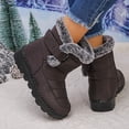 thumbnail image 4 of Brown Women Mid Calf Snow Boots Fleece Lined Winter Comfort Shoes Non Slip Outdoor Use, 4 of 9