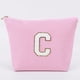 thumbnail image 2 of 2 bolsas de chenilla con letras a rayas, maquillaje lindo cosmético para mujeres (rosa A) piezas, 2 of 3