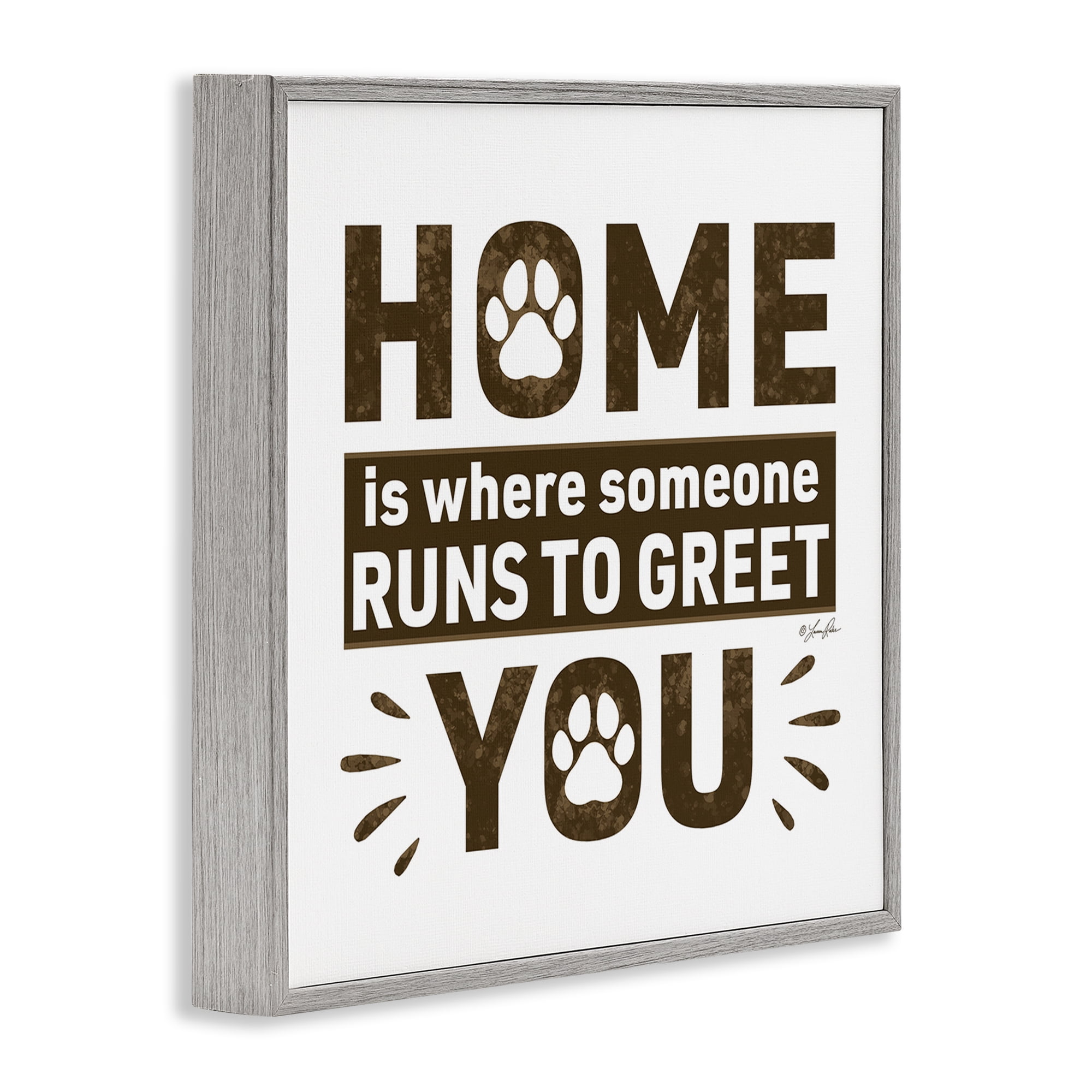 Stupell Industries Heartwarming Pet Phrase Typography Painting Gray Framed Art Print Wall Art, 17 x 17