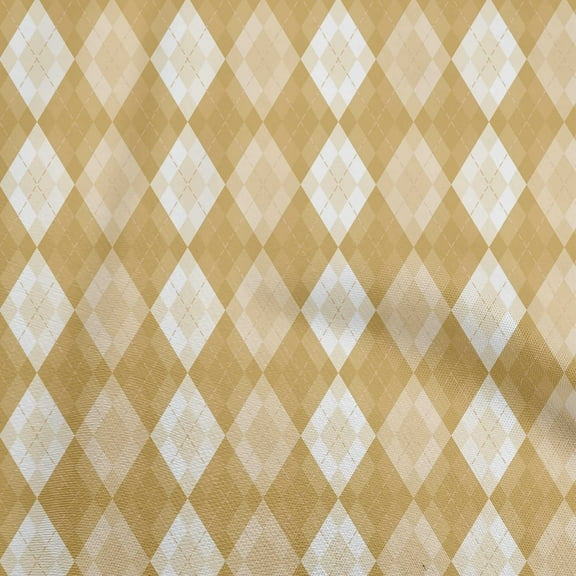 oneOone Georgette Viscose Light Brown Fabric Argyle Sewing Fabric By The Yard Printed Diy Clothing Sewing Supplies 42 Inch Wide