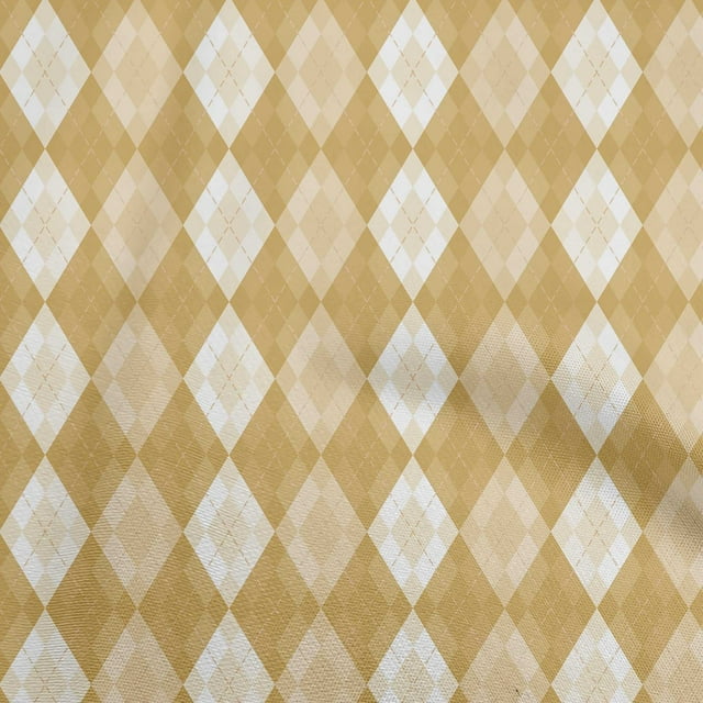 oneOone Polyester Spandex Light Brown Fabric Argyle Craft Projects Decor Fabric Printed By The Yard 56 Inch Wide