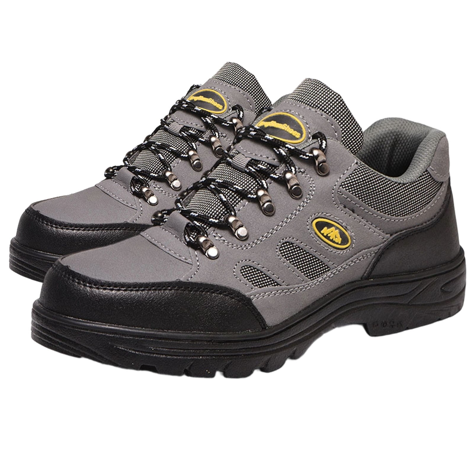 Womens Hiking Shoes Low Top Non Slip Trail Sneakers Comfortable Walking Shoes Durable Rubber Outsole Lightweight Outdoor Gray,Size 7