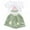 F-310Green, variant on ZHOGXU Kids Toddler Girls Outfits Short Sleeve Letter Watermelon Print Tops And Shorts Comfortable Fashion Set For Casual Daily Wear,Green,2-3 Years