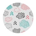 thumbnail image 3 of YFYANG Round Fitted Table Cloth, Waterproof Cute Cloud Doodles Pattern Polyester Table Cover, Indoor Outdoor Decorative Tablecloths with Elastic Edge, 3 of 7