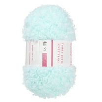 1 Skeins Eyelash Yarn Polyester Yarn Fur Soft Fluffy Chunky Yarn Fuzzy Eyelash Yarn Water Blue for Crocheting Knit DIY Clothes Bag - 55Yard/50m, 3.53oz