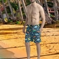 thumbnail image 5 of Binienty Men's Beach Shorts Board Trunks With Colorful Dinosaur Print - Quick Dry for Summer Vacation and Water Activities, 5 of 10