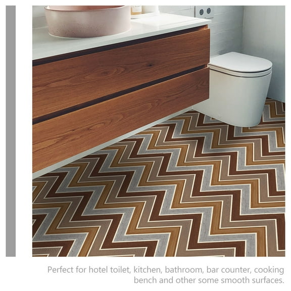 HEMOTON  5 Pcs Peel and Stick Waterproof Floor Tile Self-adhesive Stickers Deck