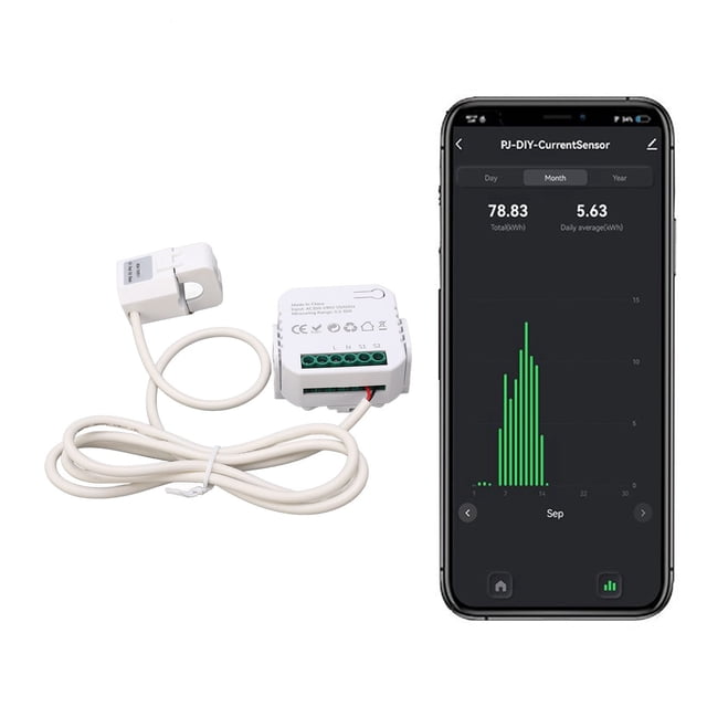 Medidor de Electricidad Inteligente Monofásico con Abrazadera Monitor de Consumo de Energía Monitor de Energía WiFi 100-240VAC ANGGREK Otros