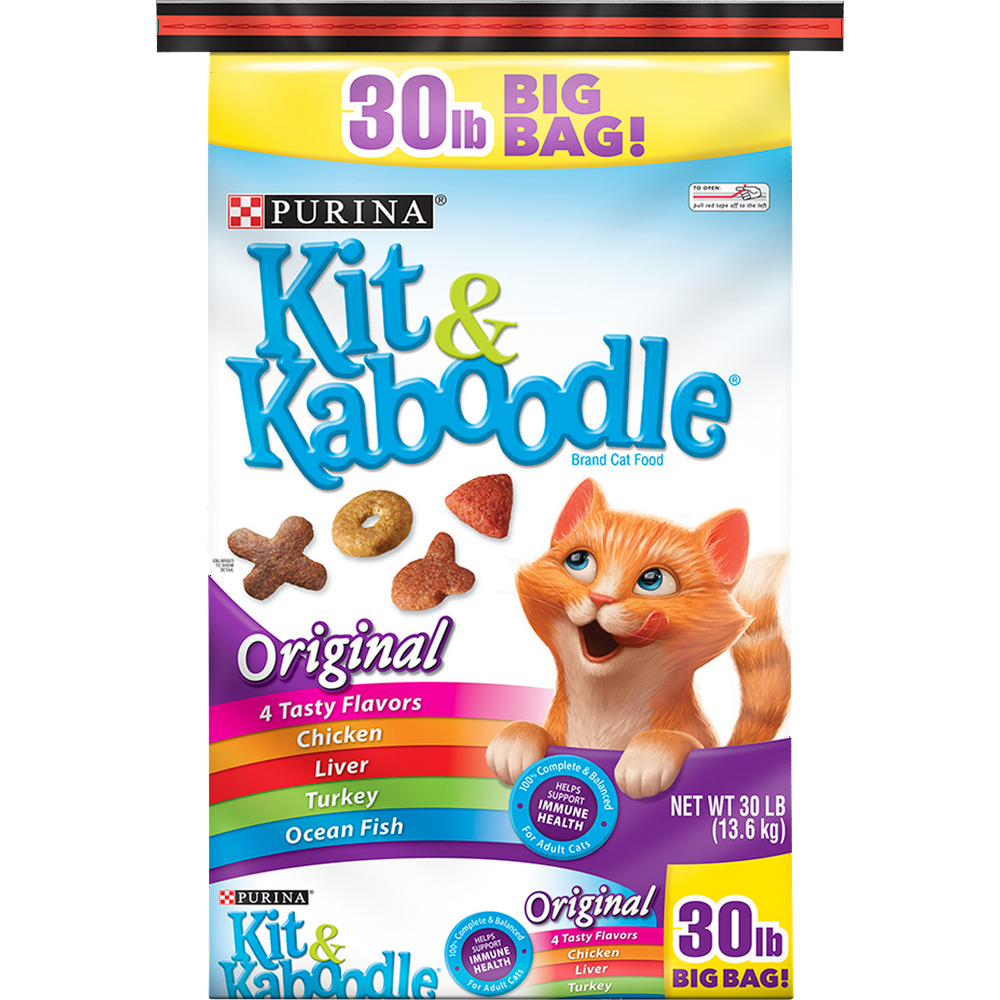 Purina Kit & Kaboodle Dry Cat Food, Original, 30 lb. Bag