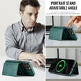 thumbnail image 5 of Dteck for iPhone 15 Pro Max Case Detachable Wallet Case with Card Holder, iPhone 15 Pro Max Magnetic Case Compatible with MagSafe, PU Leather RFID Blocking Flip Kickstand Credit Slots,Green, 5 of 7