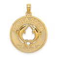thumbnail image 1 of FB Jewels 14K Yellow Gold Sarasota On Round Frame with Dolphins In Center Pendant, 1 of 4
