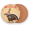 thumbnail image 2 of GZHJMY Thanksgiving Turkey Round Coaster, 4 Pcs Heat Resistant Absorbent Drink Coaster for Kitchen Bar Cafe Decor, 2 of 7