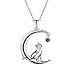 thumbnail image 3 of SILVERCUTE Collier Chaton Pendentif Chat Lune Croissant Romantique en Argent Sterling pour Femmes, 3 of 4