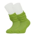 thumbnail image 3 of Cotton Slouch Socks for Boys and Girls Lemon Green 3 Pairs 9-12 Years Old, 3 of 9