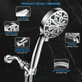 thumbnail image 3 of Handheld  Shower Heads with Spray Combo, High Pressure Shower Heads,10 Spray Mode Shower Head with Filters, Stainless Steel Hose, Adjustable Bracket, for Tubs Tiles Walls Pets Cleaning, 3 of 6
