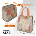 thumbnail image 3 of Pioneer Flower Floral Print Pattern Insulated Lunch Bag for Women & Adults,Large Portable Soft Cooler Lunch Bag,Thermal Food Storage Tote with Pearl Cotton,8.66L,8.75x5.75x9.5 Inch, 3 of 6