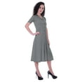 thumbnail image 4 of Moomaya Womens Solid Long Shirt Dress w/ Buttons Casual Loose Fit Tshrit Dresses, 4 of 7