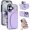 Purple, variant on Kryonix for iPhone 17 Case Wallet, 360 ° Rotation Ring Kickstand, RFID Blocking Card Slots Holder, Magnetic Clasp Flip PU Leather Fashion Shockproof Cover,Beige/Pink/Black