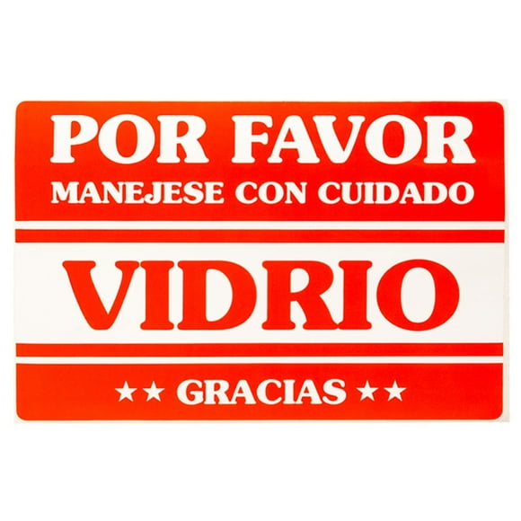 PAQ 100 ETIQUETAS ADHES 'VIDRIO' BCO EM PACK Modelo 9022 15x10 cms