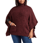 Michael Kors Women's Plus Turtleneck Poncho Red Size 2X