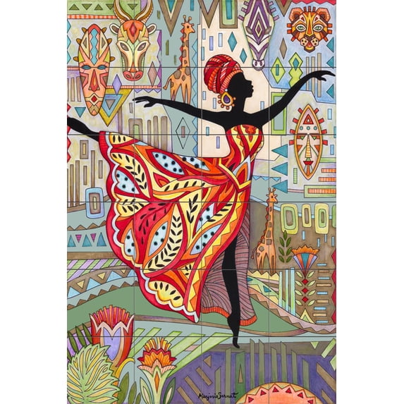 Tile Mural Kitchen Backsplash - Joy - by Marjorie Sarnat