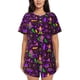 thumbnail image 1 of Balery Mardi Gra2 Conjunto de Pijama para Mujer con Estampado, Dos Piezas de Manga Corta y Shorts, Ropa de Dormir Suave con Cuello Redondo y Bolsillos-X-Large, 1 of 6