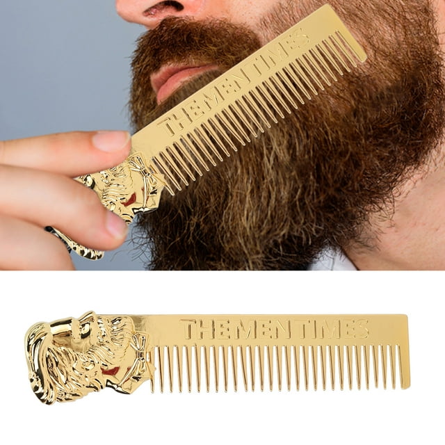 Styling Beard Comb Stainless Steel Unique Stylish Three Dimensional Portrait Shape Mustache Comb Beard Styling Comb for Men