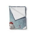 thumbnail image 2 of Snowman Soft Flannel Fleece Throw Blanket, Skiing Snowman in 3D Style with Ornate Snowflakes Winter Outdoors Activity Fun, Cozy Plush for Indoor and Outdoor Use, 60" x 80", Multicolor, by Ambesonne, 2 of 5