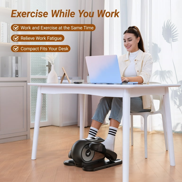 MERACH Under Desk Elliptical Machine Home Office Leg Exerciser Portable Seated Pedal Exerciser Walmart
