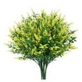 thumbnail image 2 of 8 Bundles Artificial Flowers Fake Outdoor Plants Faux Lavender Flower Plastic Shrubs Faux Flowers Fake Ferns Winter Artificial Fowers for Outdoors Indoor Outside Hanging Decorations Yellow, 2 of 9