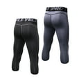thumbnail image 2 of Graflsoa Men's 2-Pack Performance Training Leggings - Quick-Dry, Breathable, Stretchable Workout Pants with Patchwork Design for Gym, Running, and Daily Wear (EU: XL, Black-Grey + Grey), 2 of 6