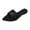 Black, variant on Women Sequin Pointed Toe Flat Slippers Open Toe Faux Leather Non Slip Breathable Summer Comfortable Shoes, Black