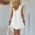 thumbnail image 6 of Iyufng Women's Button Down Collared Tank Dresses Summer Casual Lace Hem Dress, 6 of 7