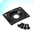 thumbnail image 4 of Square Curved Guitar Jack Plate Indented 1/4 Inch Guitar Pickup Output Input Jack Socket Plate Metal Jack Plate With Screws for Electric Guitar Bass (Black), 4 of 5