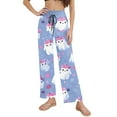 thumbnail image 3 of MLQIDK Women Halloween Pajamas Fall Pajamas Elastic Waist Pajama Pants Pumpkin Bat Ghost Print Comfy PJ Bottoms Drawstring Loose fit Pumpkin Pajamas Plus Size Sleepwear, 3 of 4