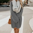 thumbnail image 2 of HGWXX7 Women Winter Sweater Knit Turtleneck Warm Long Sleeve Pocket Mini Sweater Dress Plus Size Stylish Clothing For Women, 2 of 6